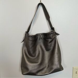 Laggo Metallic Reed Hobo Handbag with Stud Detail